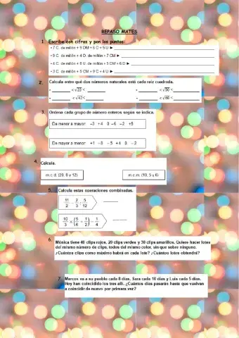 Repaso 1º trimestre mates