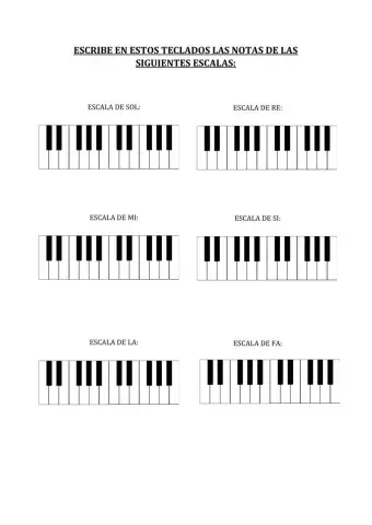 Escalas en el piano