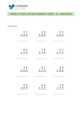 Multiplicacions per 2 xifraES