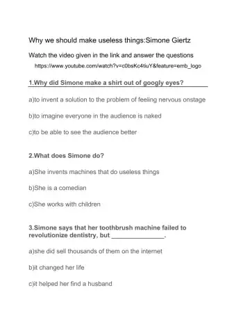 why we should useless things -video worksheets