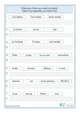 Completa las oraciones