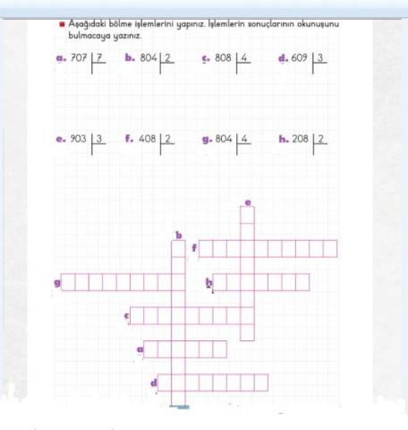 Bölme İşlemi Çengel Bulmaca