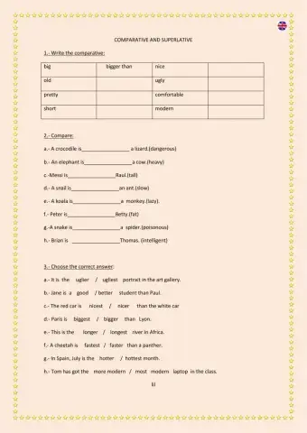 Comparative and superlative