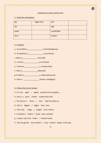 Comparative and superlative