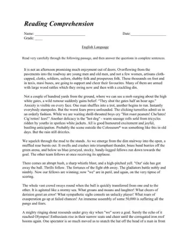 Reading Comprehension