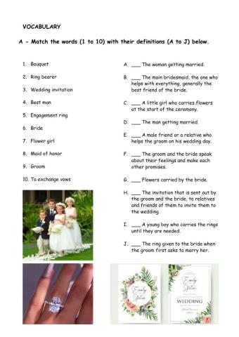 Wedding Vocabulary