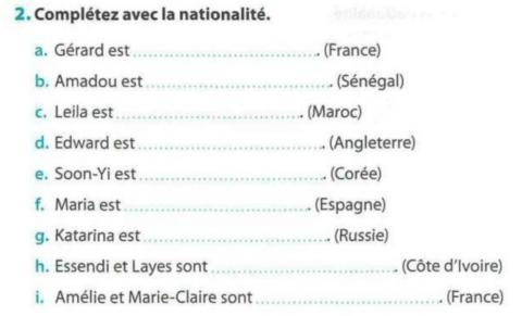Les nationalités