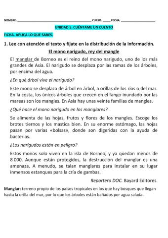 Ficha aplica t-5 lcl 5º epo