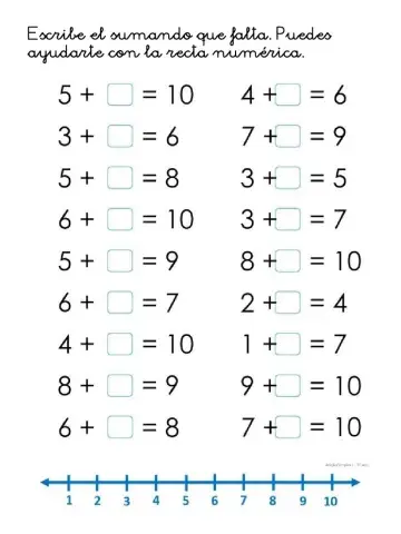 Averiguar el sumando que falta