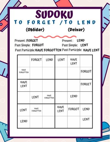 Sudoku verbs To lend and To forget