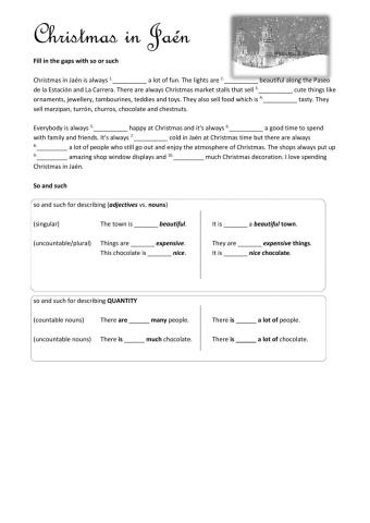 Christmas adverts - B1 so and such Past simple and continuous