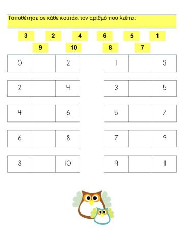 Βρες τον αριθμό που λείπει