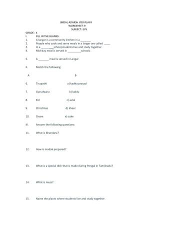 My First Presentation worksheet