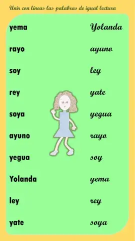 Une con líneas las palabras de igual lectura.