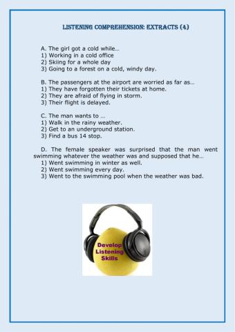 Listening comprehension Grade 8