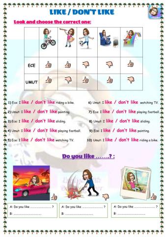 Grade 4-Unit 4-Free time activities-Like-don't like