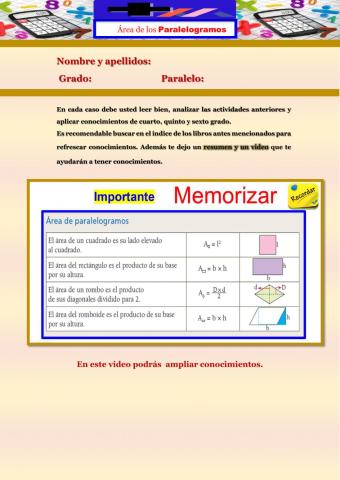 Área de paralelogramos