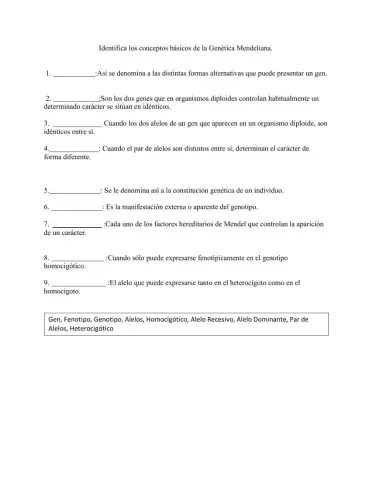 Conceptos de genetica mendeliana