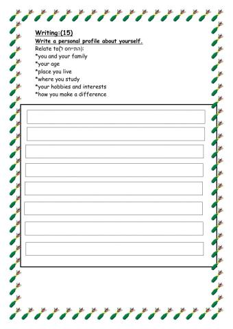 Writing about yourself