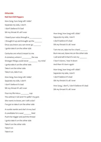 Otherside-red hot chili peppers