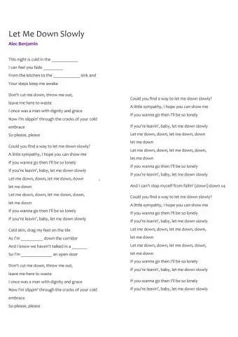 Let me down slowly -  alec benjamin