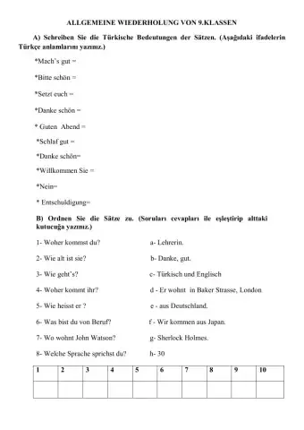 Wiederholung 9.klasssen