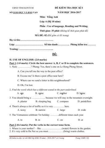 Test for the first semester