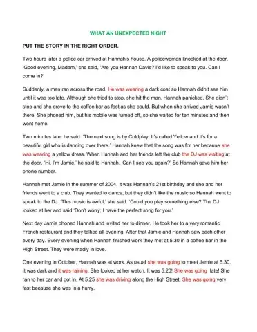 Past progressive reading