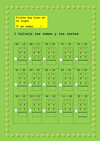 Sumas y restas sin llevar