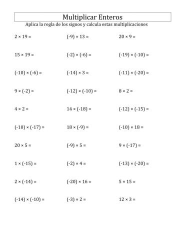 Multiplicacuón de enteros