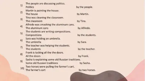 Present and  Past progressive passive voice