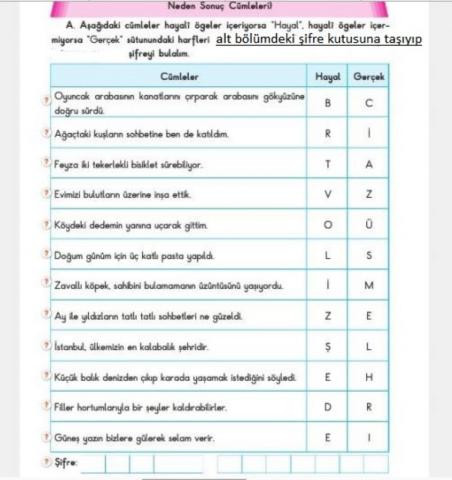 Hayal-Gerçek Etkinliği