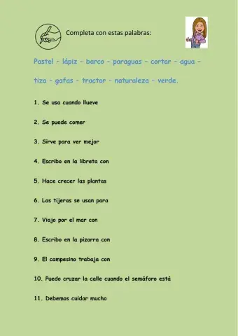 Completa con las siguientes palabras