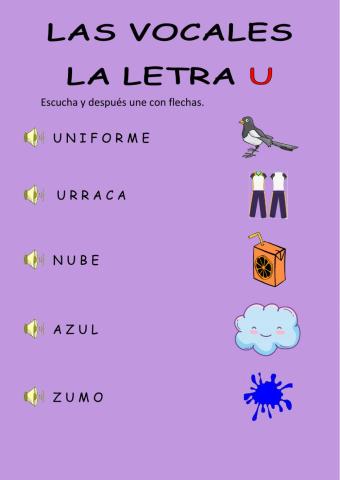Las vocales - la u