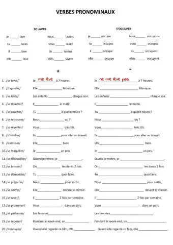 Verbes pronominaux