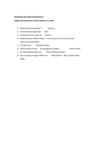 Lokale Präpositionen