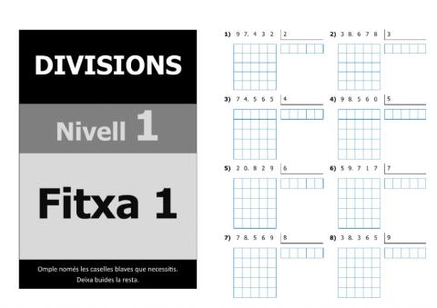 Divisions nivell 5 - 1r nivell - Fitxa 1