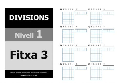 Divisions nivell 5 - 1r nivell - Fitxa 3