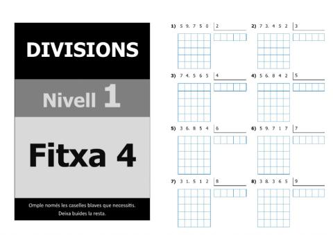 Divisions nivell 5 - 1r nivell - Fitxa 4