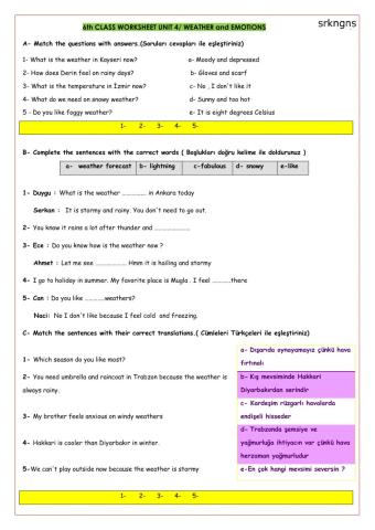 6.4.Weather and Emotions Worksheet