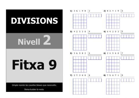 Divisions nivell 5 - 2n nivell - Fitxa 8