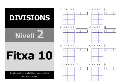 Divisions nivell 5 - 2n nivell - Fitxa 10