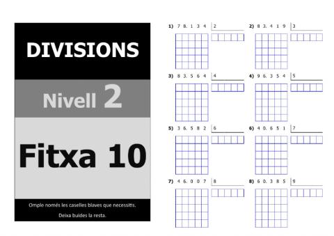 Divisions nivell 5 - 2n nivell - Fitxa 10