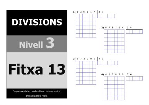 Divisions nivell 5 - 3r nivell - Fitxa 13