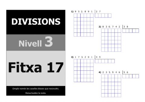 Divisions nivell 5 - 3r nivell - Fitxa 17