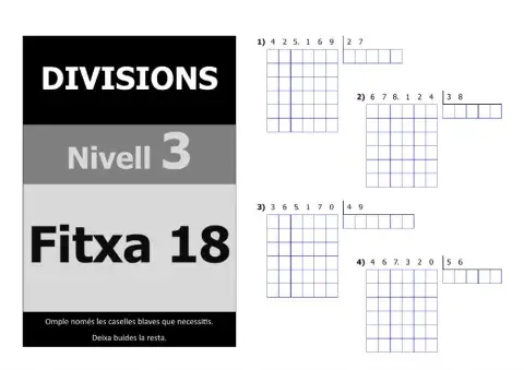 Divisions nivell 5 - 3r nivell - Fitxa 18