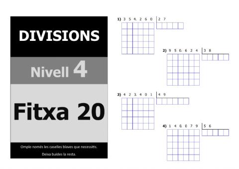 Divisions nivell 5 - 4t nivell - Fitxa 20