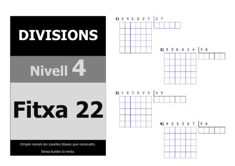 Divisions nivell 5 - 4t nivell - Fitxa 22