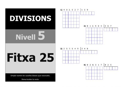 Divisions nivell 5 - 5è nivell - Fitxa 25