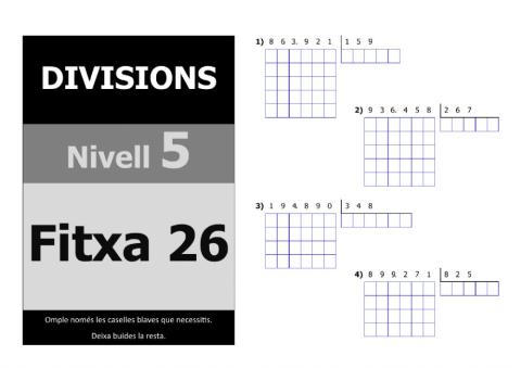 Divisions nivell 5 - 5è nivell - Fitxa 26